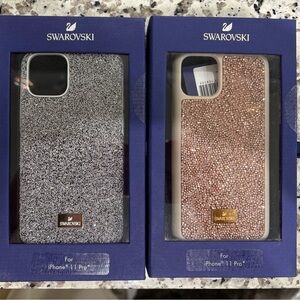 New Swarovski Glittering Silver and Pink iPhone 11 Pro Cases